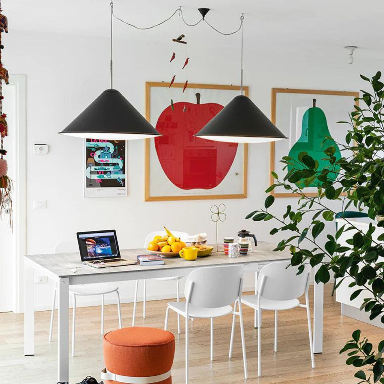 modern furniture with lots of colors.