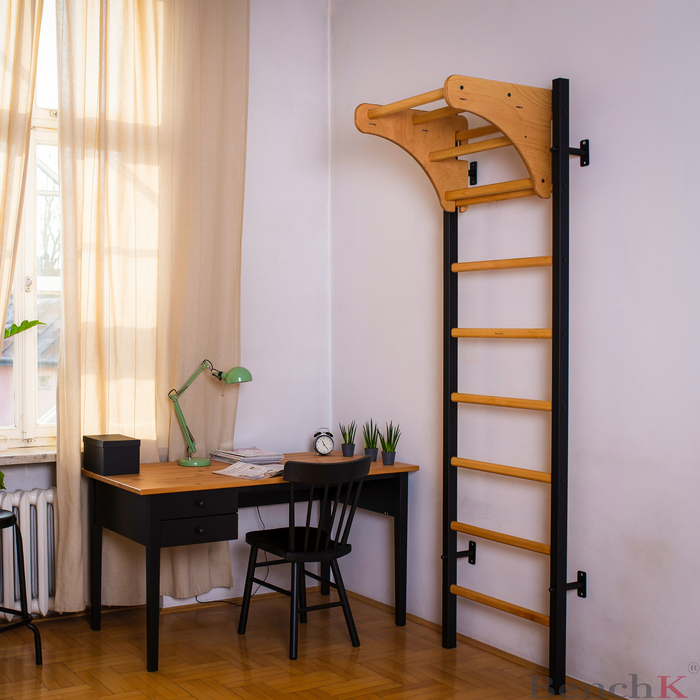 BenchK 211 Wallbar with Wooden Pullup Bar